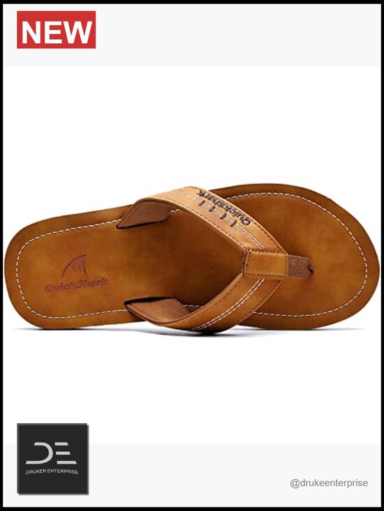 Men\'s Flip Flops Leather Thong Sandals Arch Support Beach Slippers Non-Slip main image 6